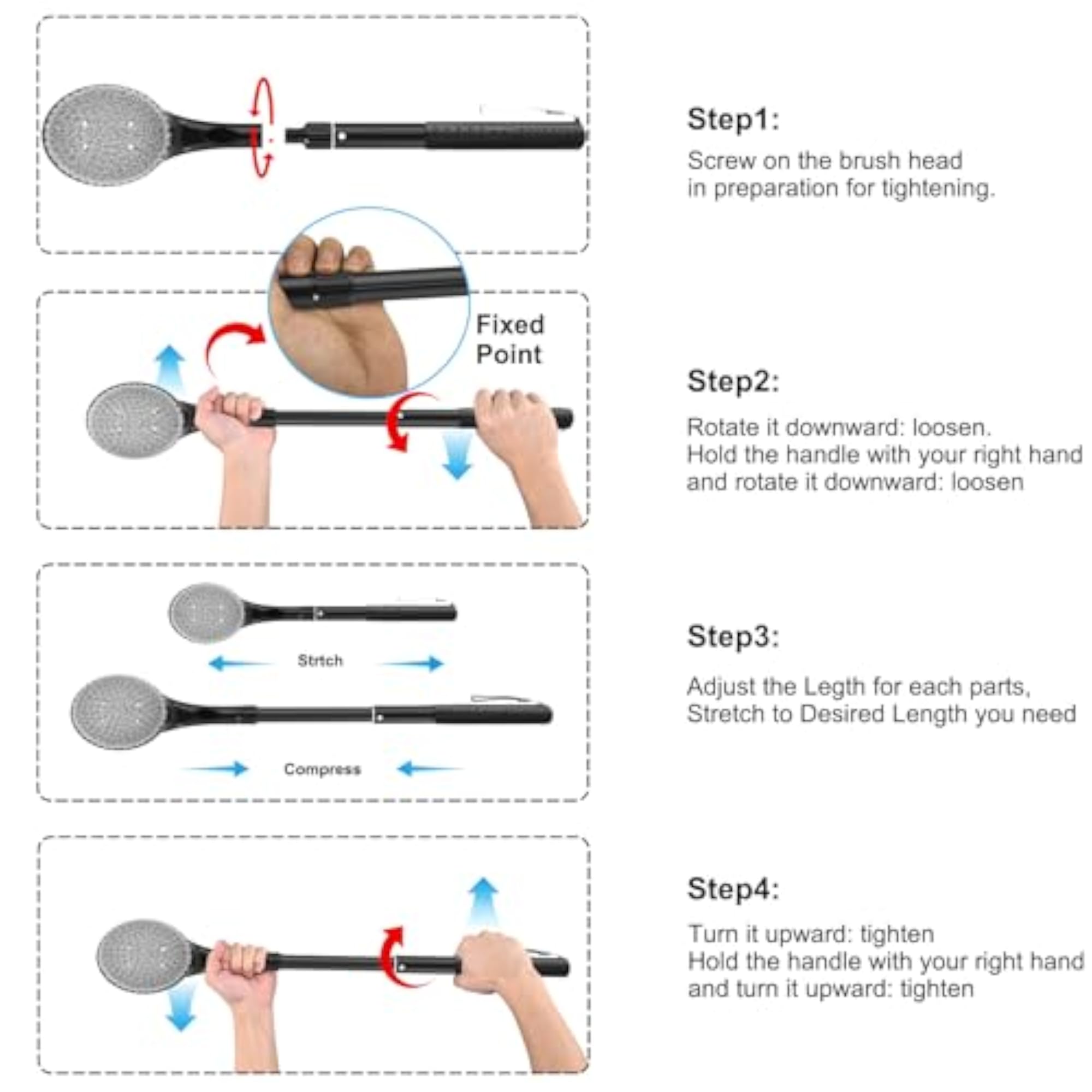 Telescopic Back Scrubber for Improved Skin Health